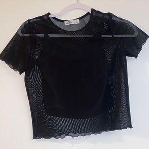 Hollister mesh layered baby tee